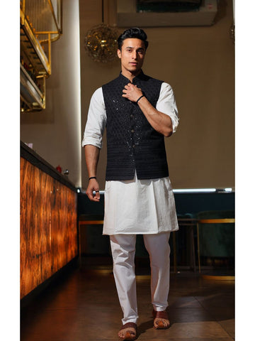 Black Heavy Embroidery Jacket